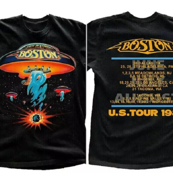 Vera R Tops - Boston 1987 Tour Vintage Shirt – Retro Rock Band Tee – Classic Concert Fan 91